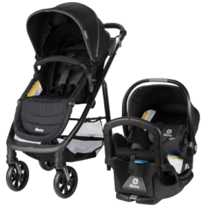Diono - Quantum® 4 3-in-1 Travel System with LiteClik®30 R SafePlus™ Infant Car Seat and Base - Black