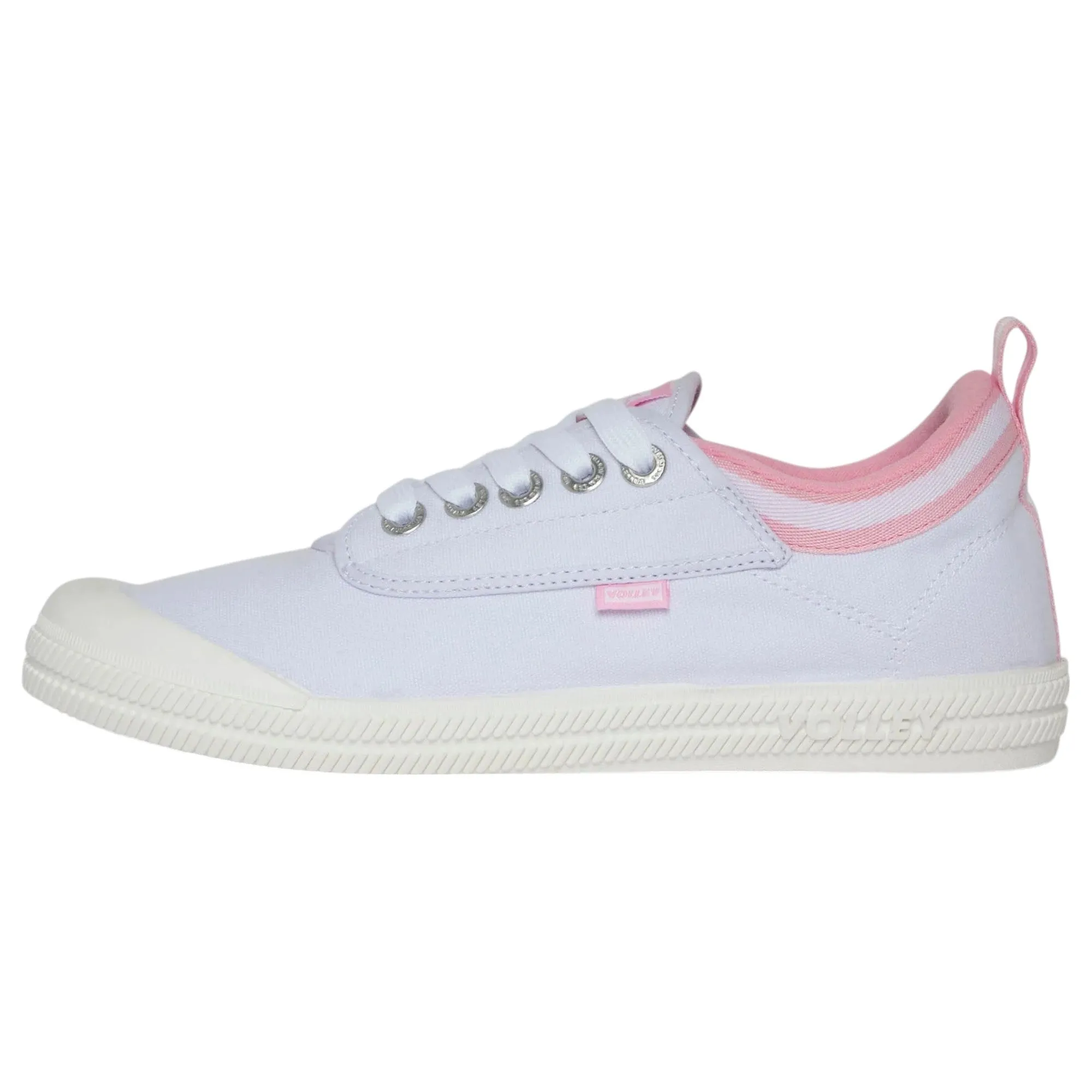 Dunlop Volleys Womens International Low Canvas Casual Shoes Lace White Pink