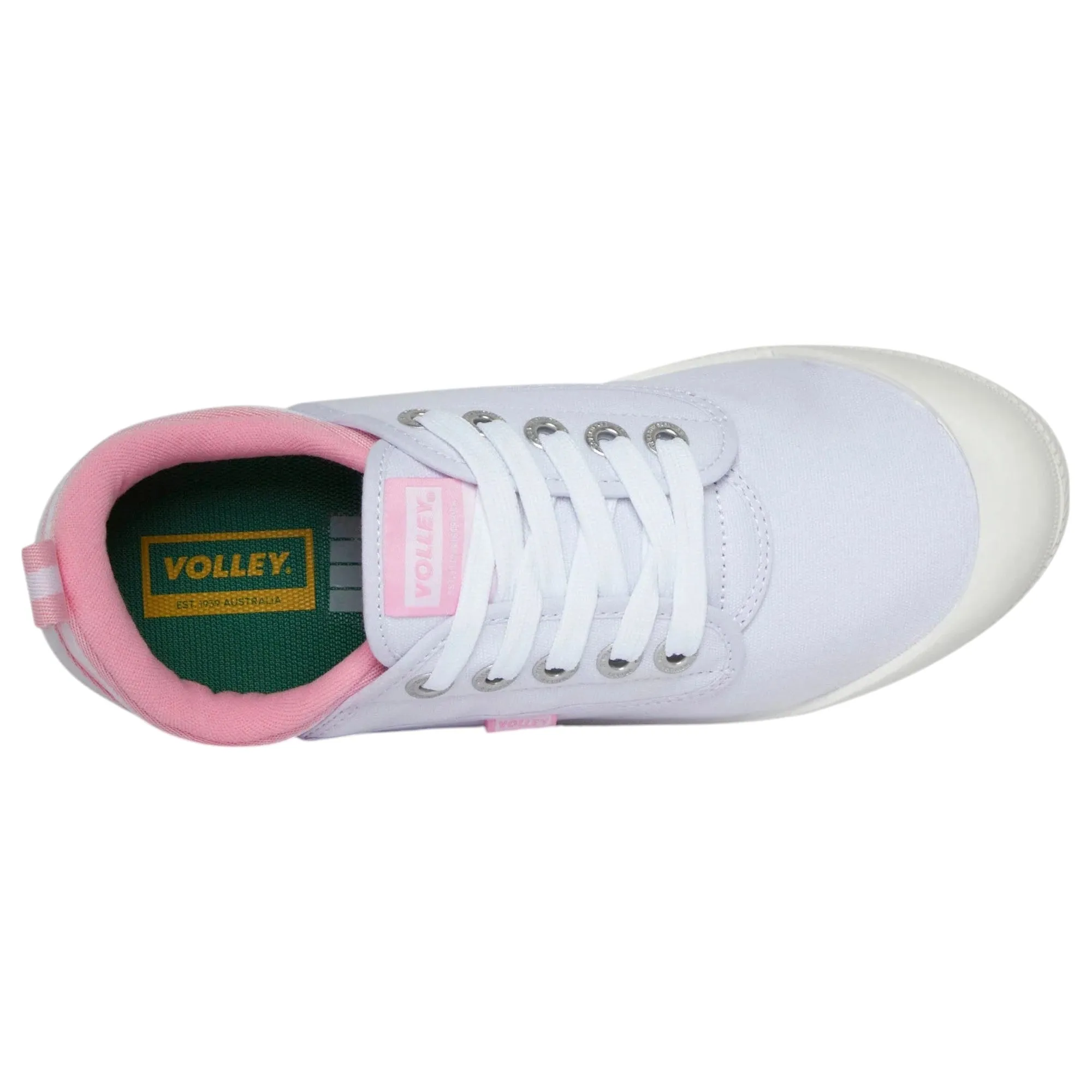 Dunlop Volleys Womens International Low Canvas Casual Shoes Lace White Pink