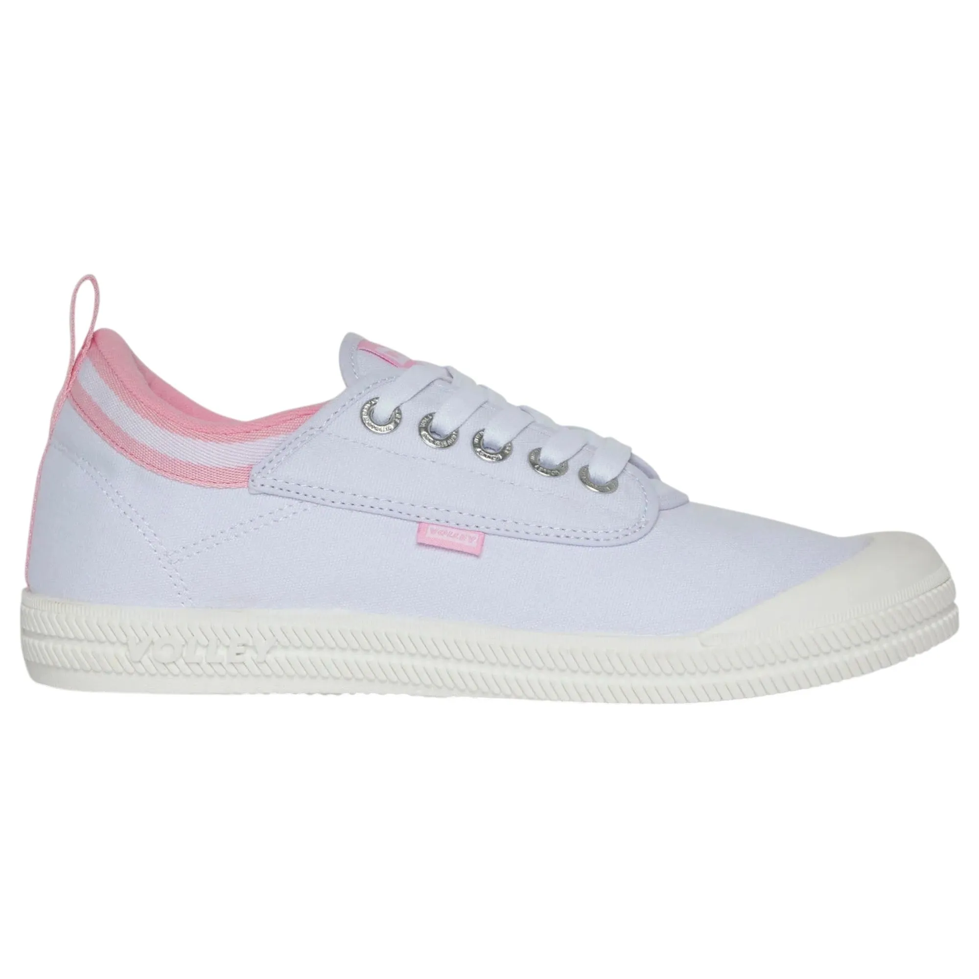Dunlop Volleys Womens International Low Canvas Casual Shoes Lace White Pink