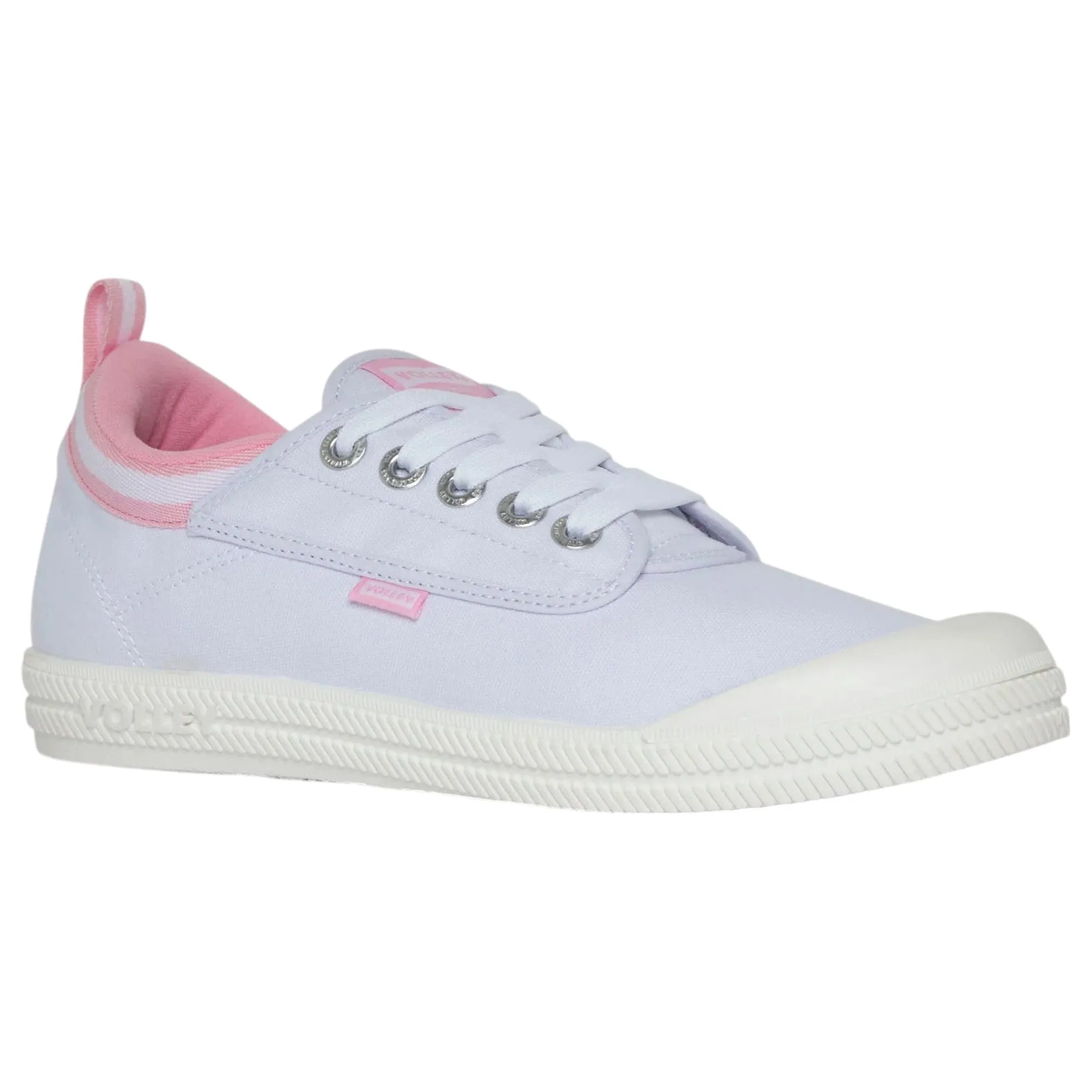 Dunlop Volleys Womens International Low Canvas Casual Shoes Lace White Pink