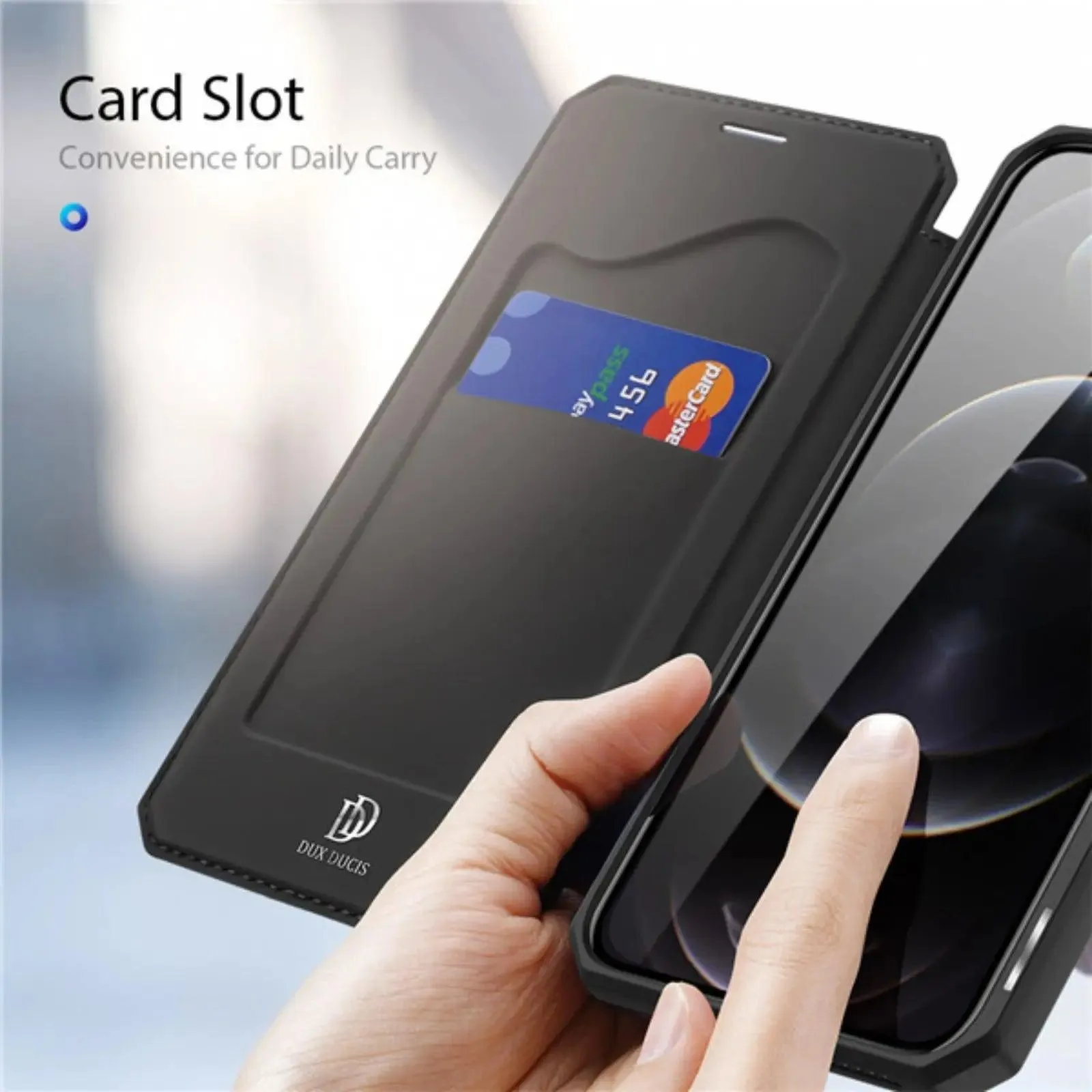 Dux Ducis Skin-x Series Magnetic Flip Case Cover For Iphone 12 / 12 Pro 6.1-black