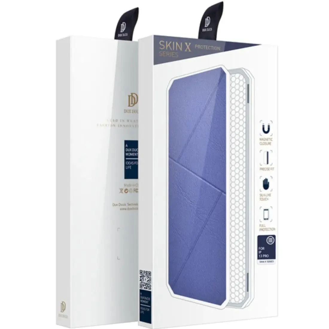 Dux Ducis Skin-x Series Magnetic Flip Case Cover For Iphone 13 Pro-pink