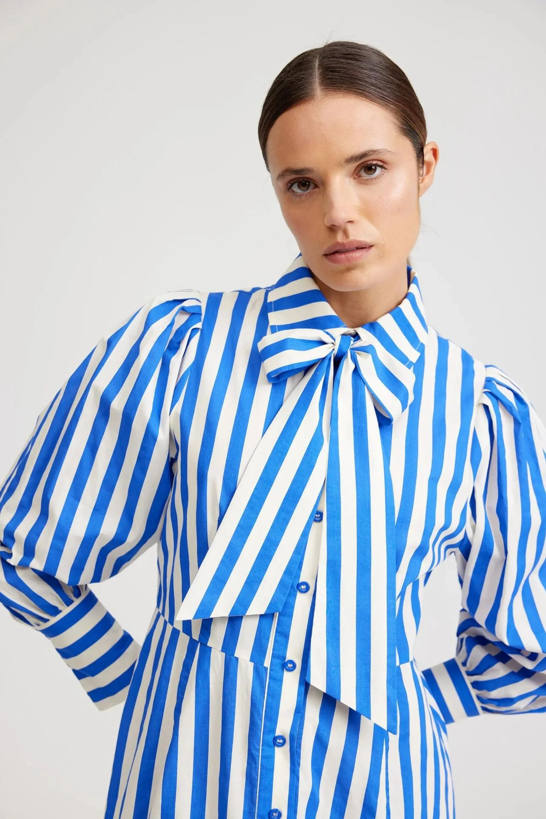 Elle Dress | Sapphire/Milk Stripe