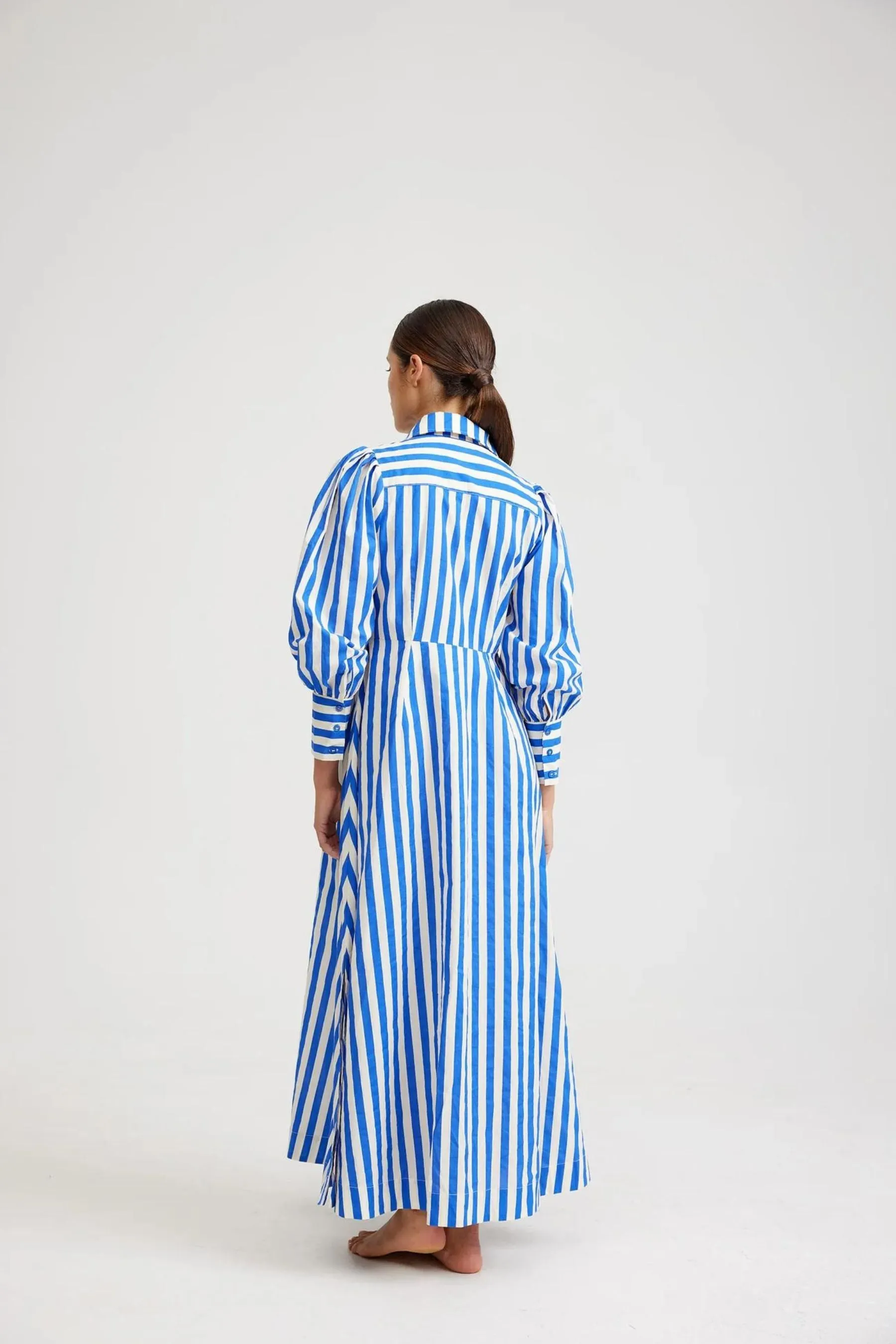 Elle Dress | Sapphire/Milk Stripe