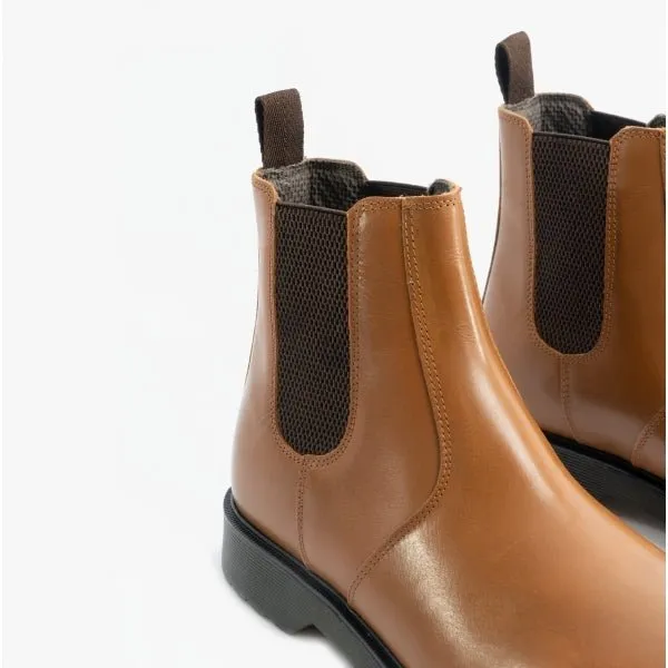 ELLIS Unisex Leather Air Cushioned Dealer Boots Tan