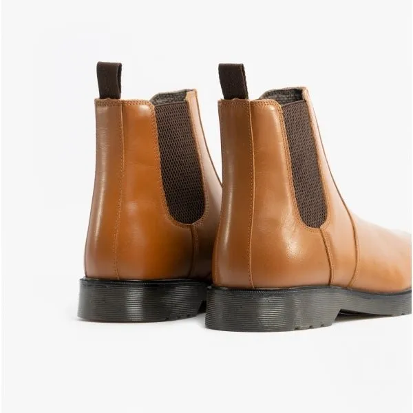 ELLIS Unisex Leather Air Cushioned Dealer Boots Tan