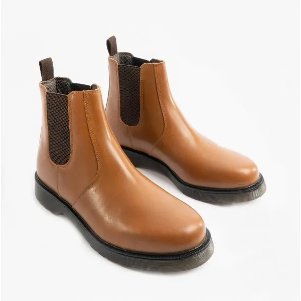 ELLIS Unisex Leather Air Cushioned Dealer Boots Tan