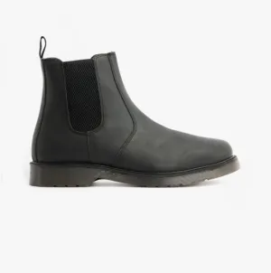 ELLIS Unisex Leather Air Cushioned Dealer Boots Waxy Black