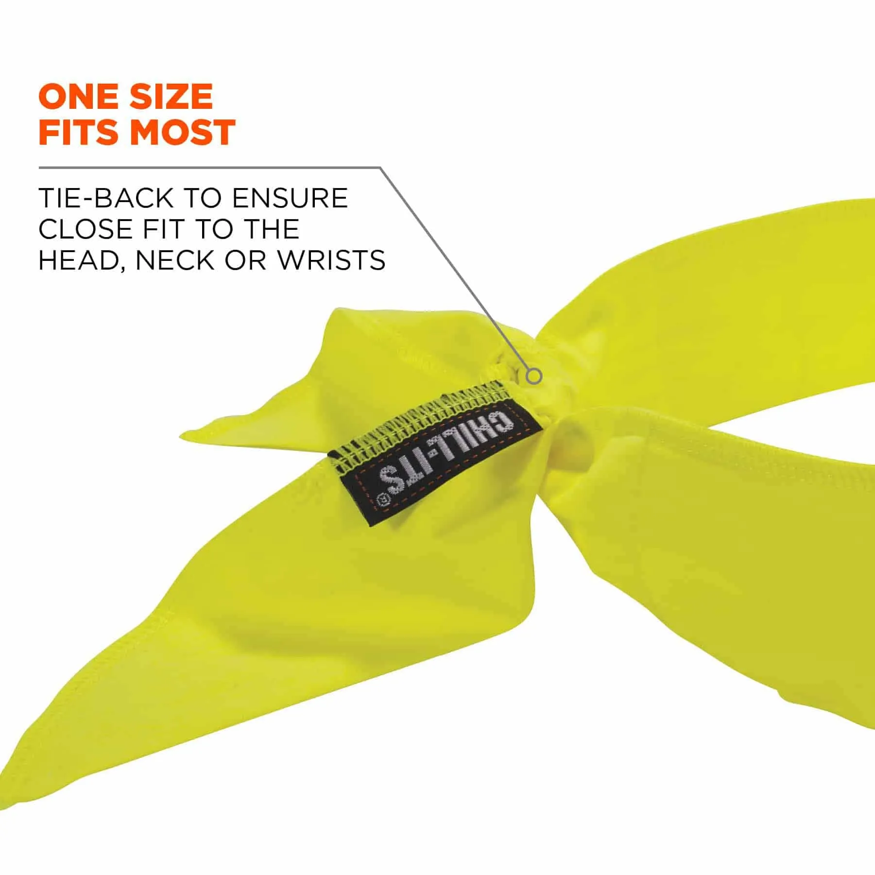 Ergodyne 12397 6702  Lime Cooling Bandana - Embedded Polymers - Tie