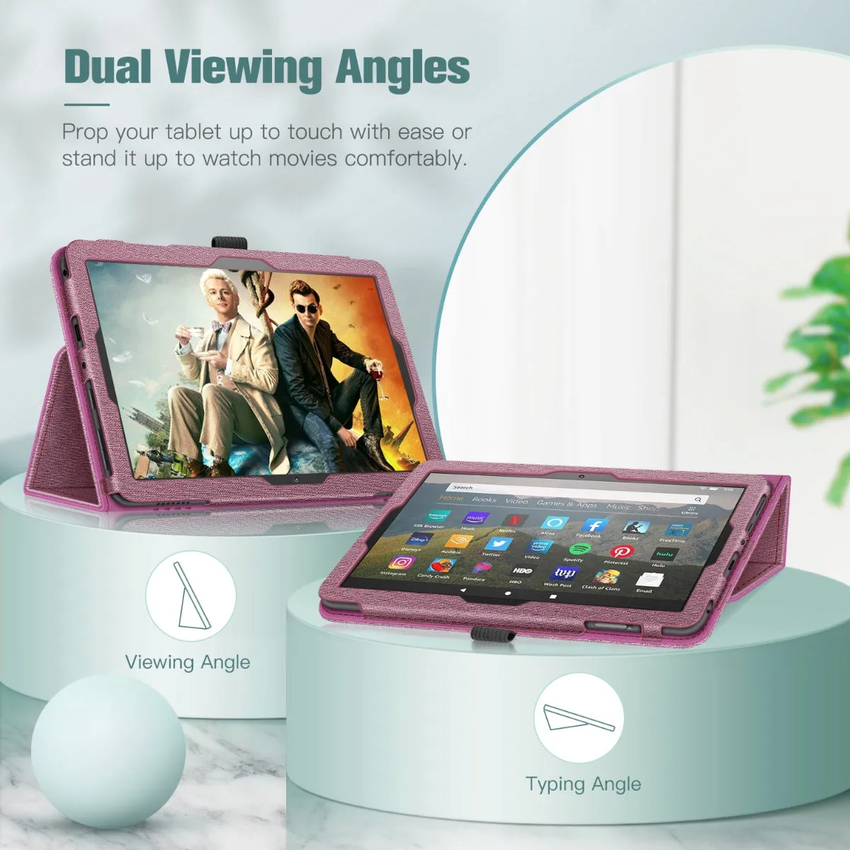 Fire HD 8 / Fire HD 8 Plus (12th/10th Gen, 2024/2022/2020) Folio Case | Fintie