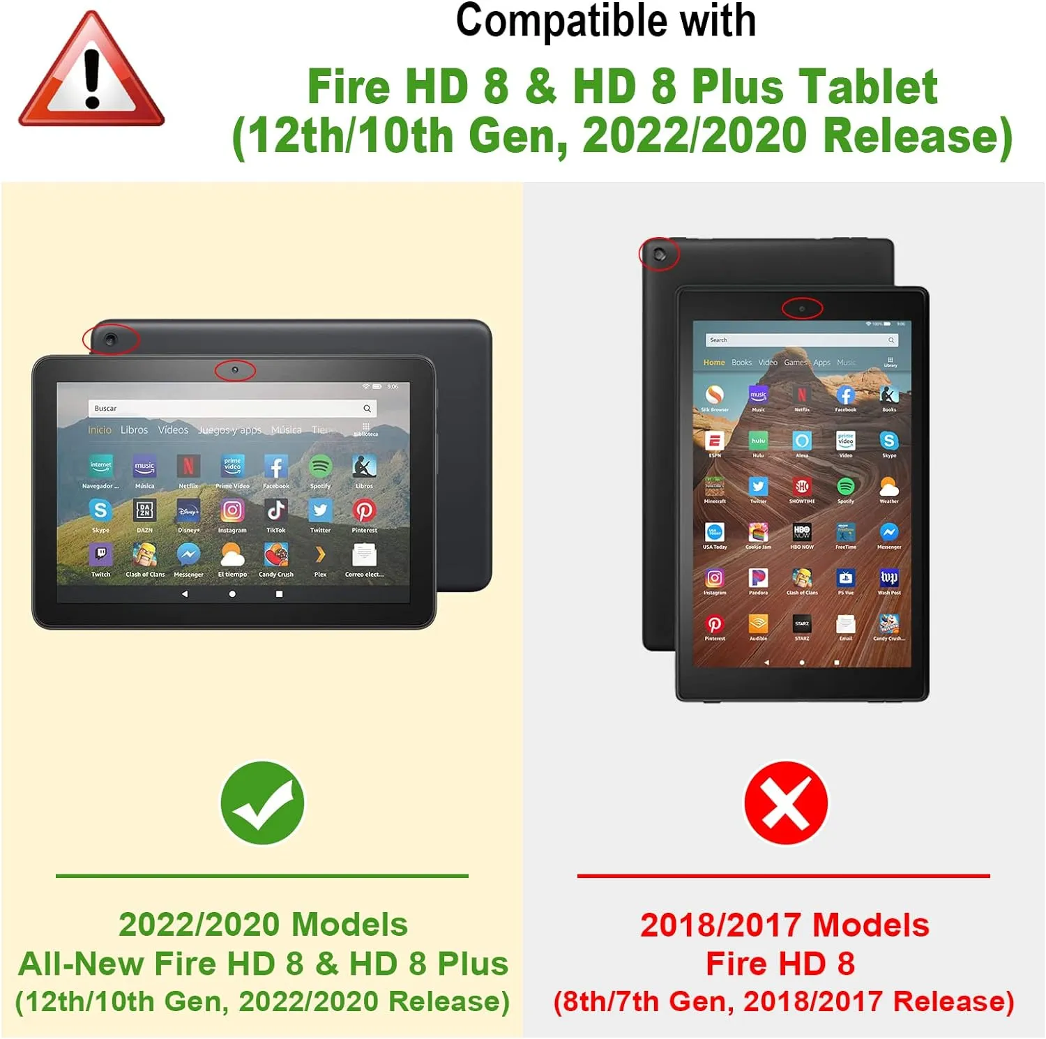 Fire HD 8 / Fire HD 8 Plus (12th/10th Gen, 2024/2022/2020) Folio Case | Fintie