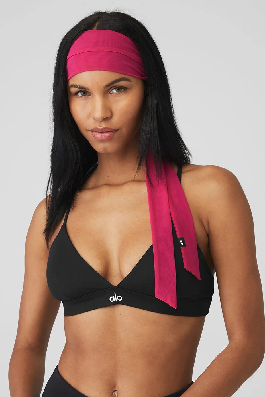 Fresh Mesh Tie Headband - Magenta Crush