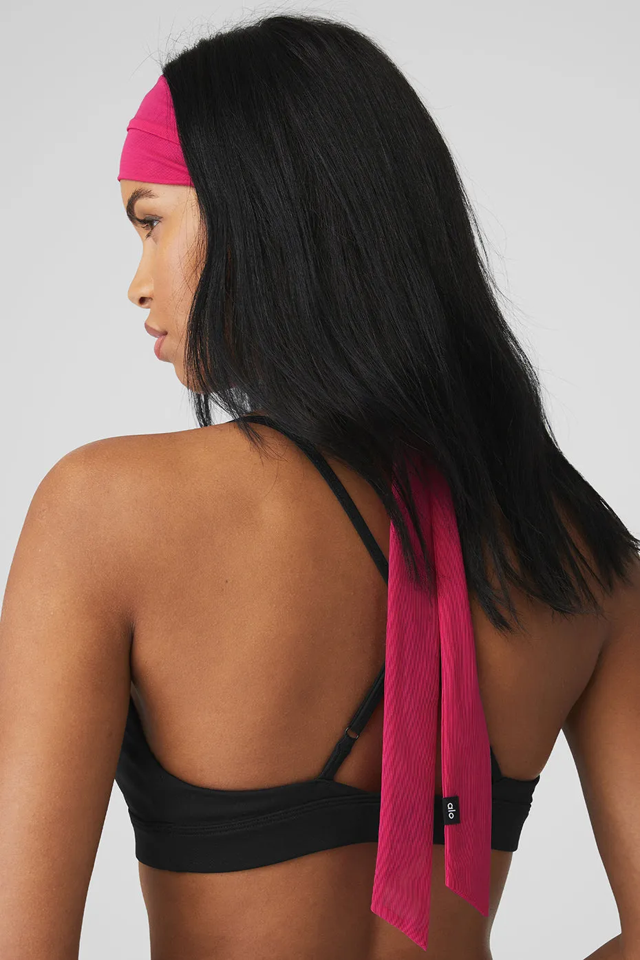 Fresh Mesh Tie Headband - Magenta Crush