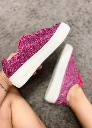 Fuchsia Bedazzle Tennis Shoe