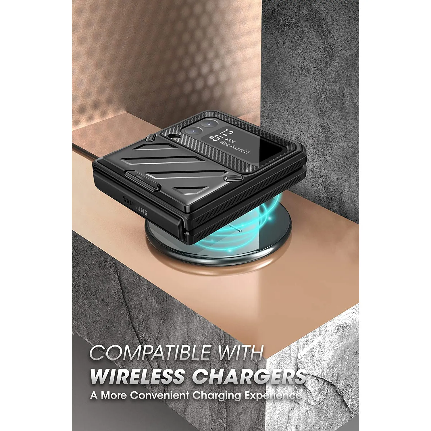 Galaxy Z Flip3 Unicorn Beetle PRO Rugged Case with Belt Clip-Black