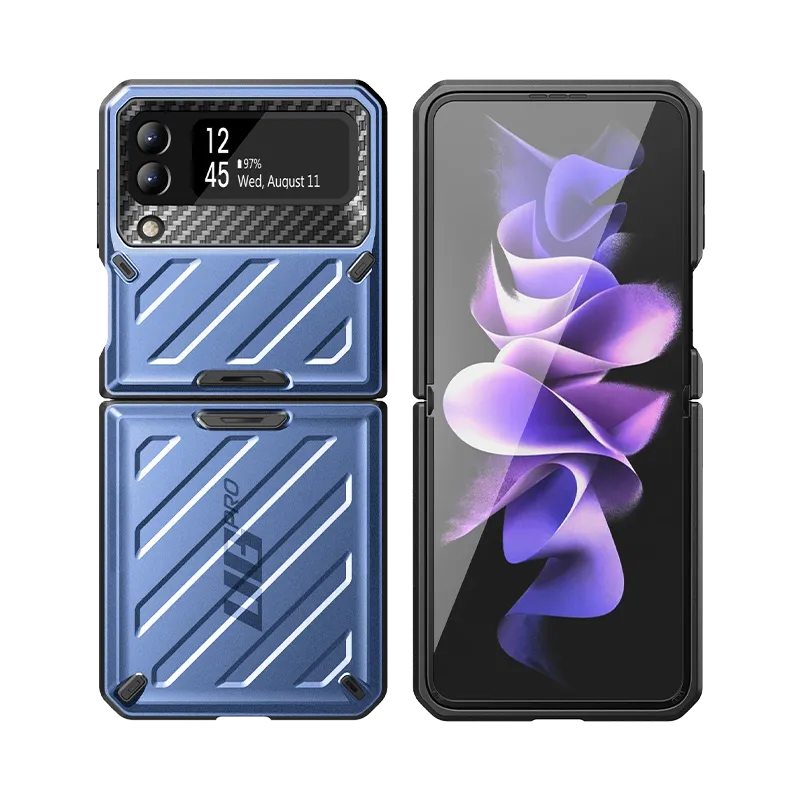 Galaxy Z Flip3 Unicorn Beetle PRO Rugged Case with Belt Clip-Metallic Blue