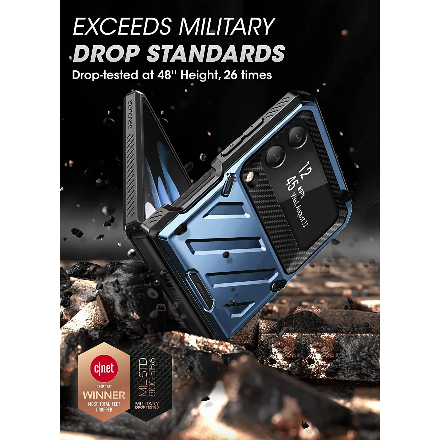 Galaxy Z Flip3 Unicorn Beetle PRO Rugged Case with Belt Clip-Metallic Blue