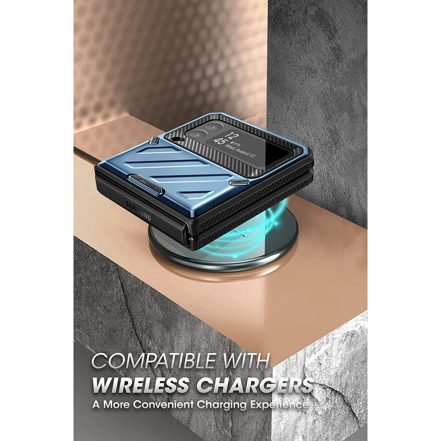 Galaxy Z Flip3 Unicorn Beetle PRO Rugged Case with Belt Clip-Metallic Blue