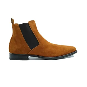 Giovacchini Milano in Cognac Suede Chelsea Boots