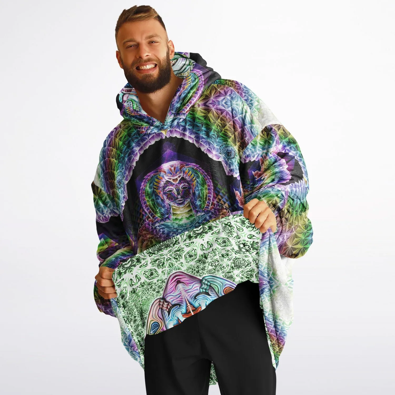 GOD SOURCE BUTTERFLY Reversible Snug Hoodie -SALVIA DROID