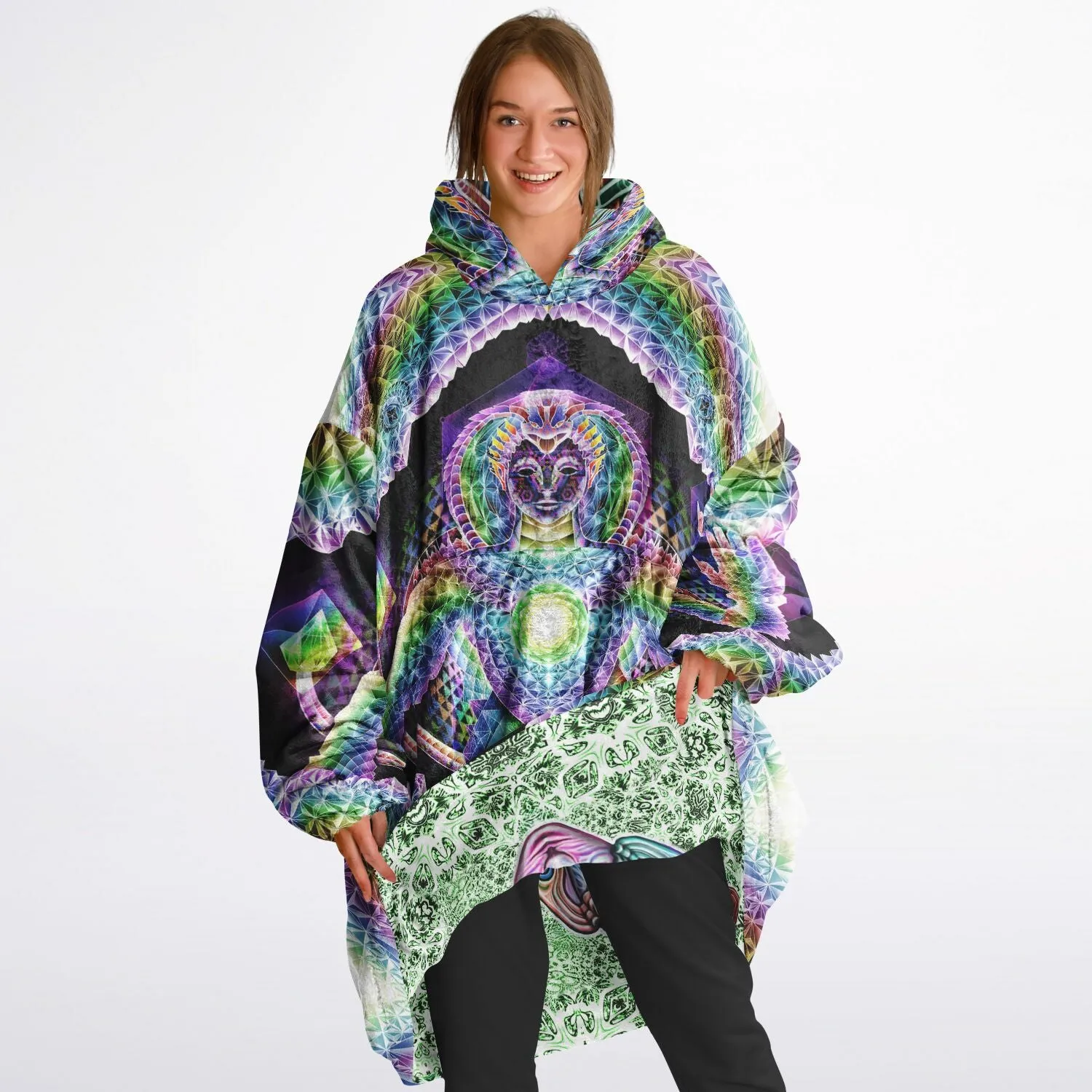 GOD SOURCE BUTTERFLY Reversible Snug Hoodie -SALVIA DROID