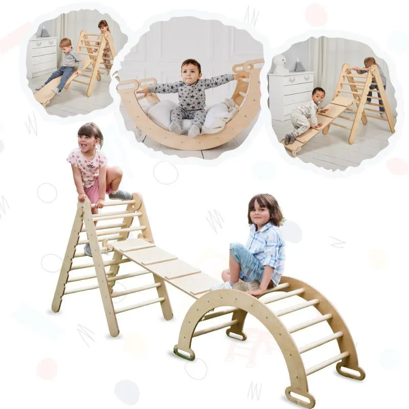 Goodevas 3 in 1 Montessori Climbing Set -Beige
