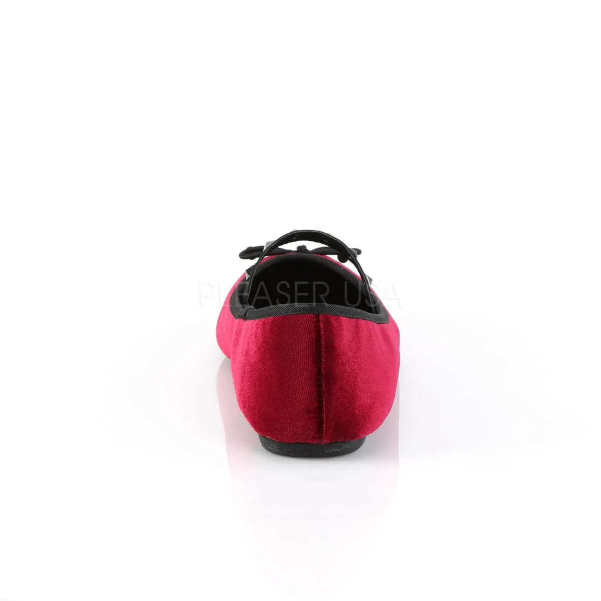 Gothic Ballet Burgundy Velvet Flats
