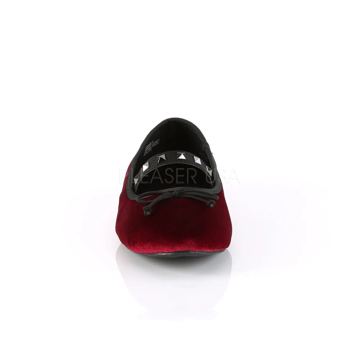 Gothic Ballet Burgundy Velvet Flats