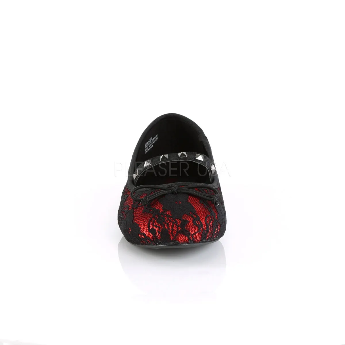 Gothic Ballet Red Satin Flats