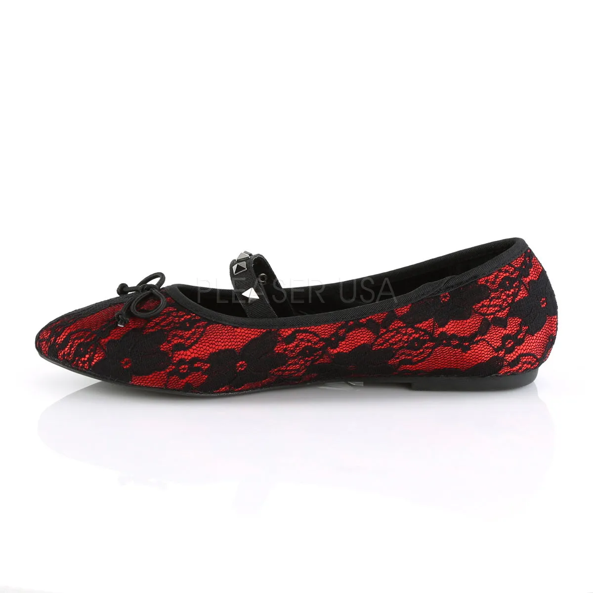 Gothic Ballet Red Satin Flats