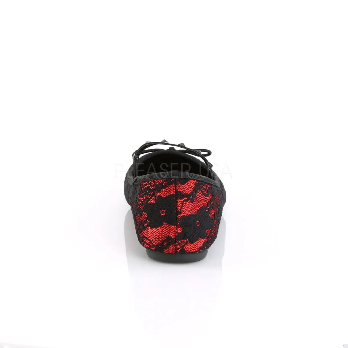 Gothic Ballet Red Satin Flats