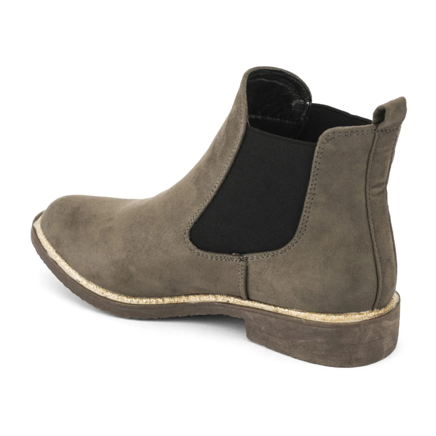 Grey Glitter Detail Chelsea Boot