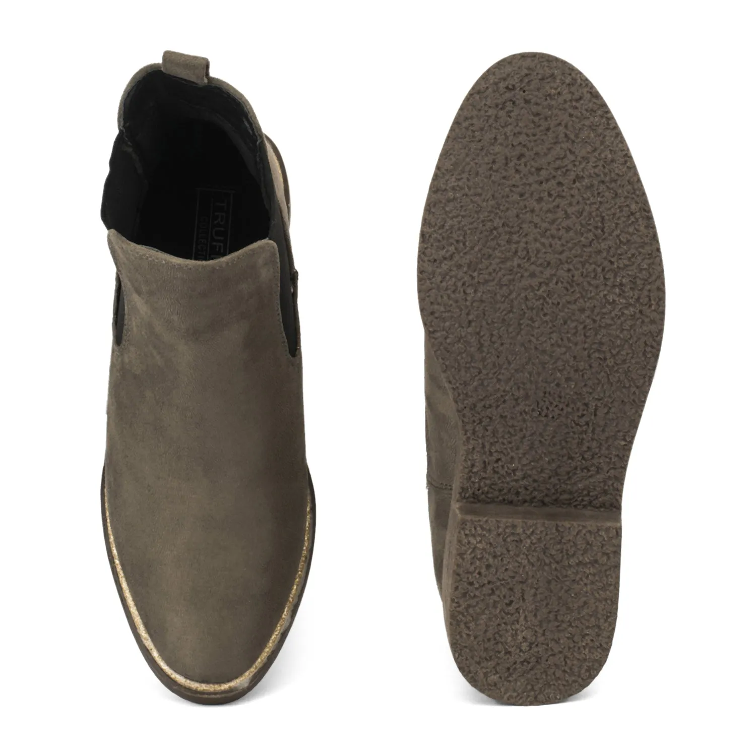 Grey Glitter Detail Chelsea Boot