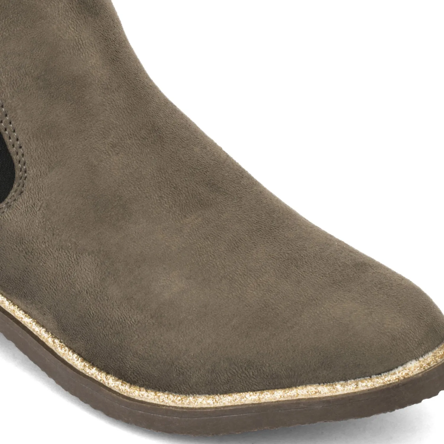 Grey Glitter Detail Chelsea Boot