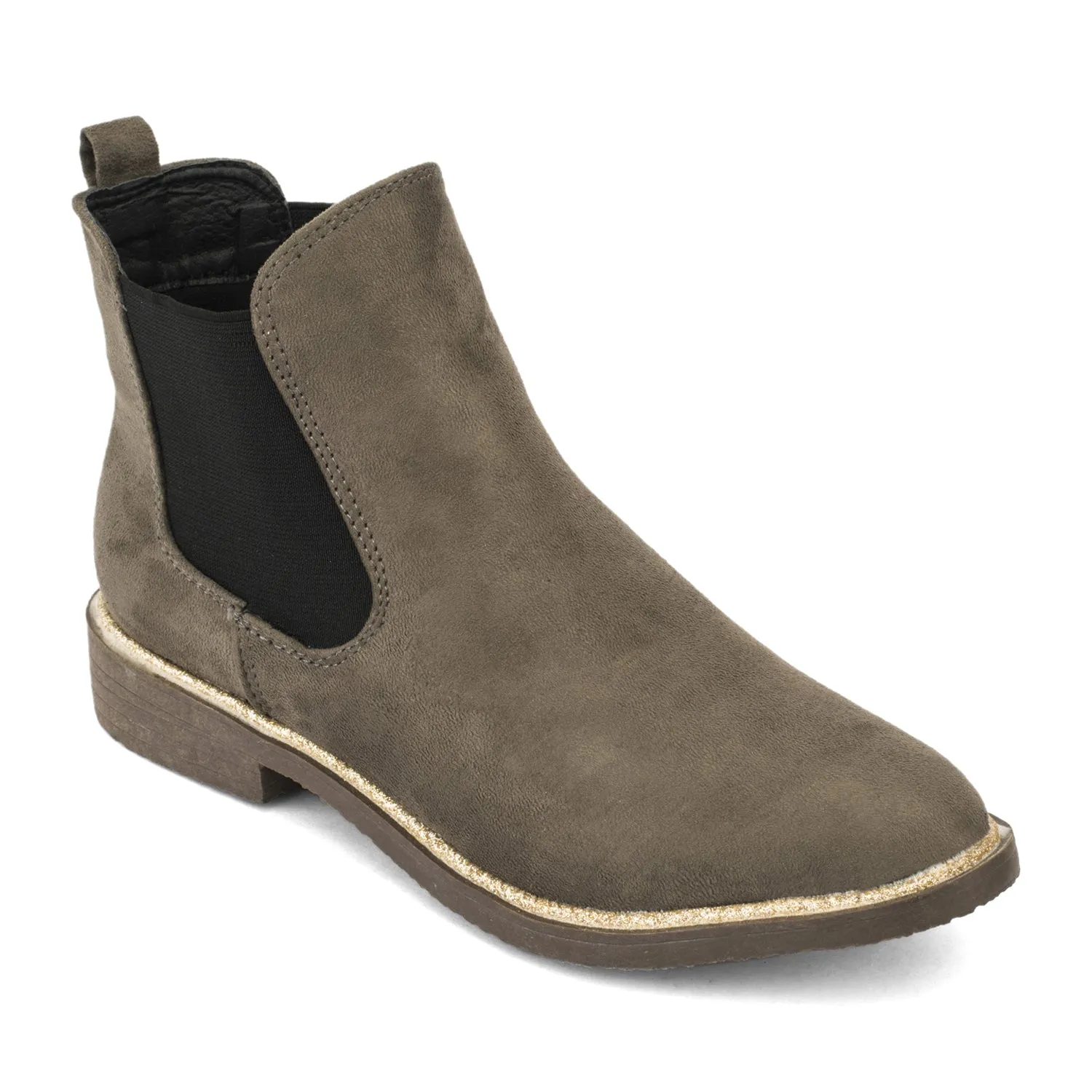 Grey Glitter Detail Chelsea Boot