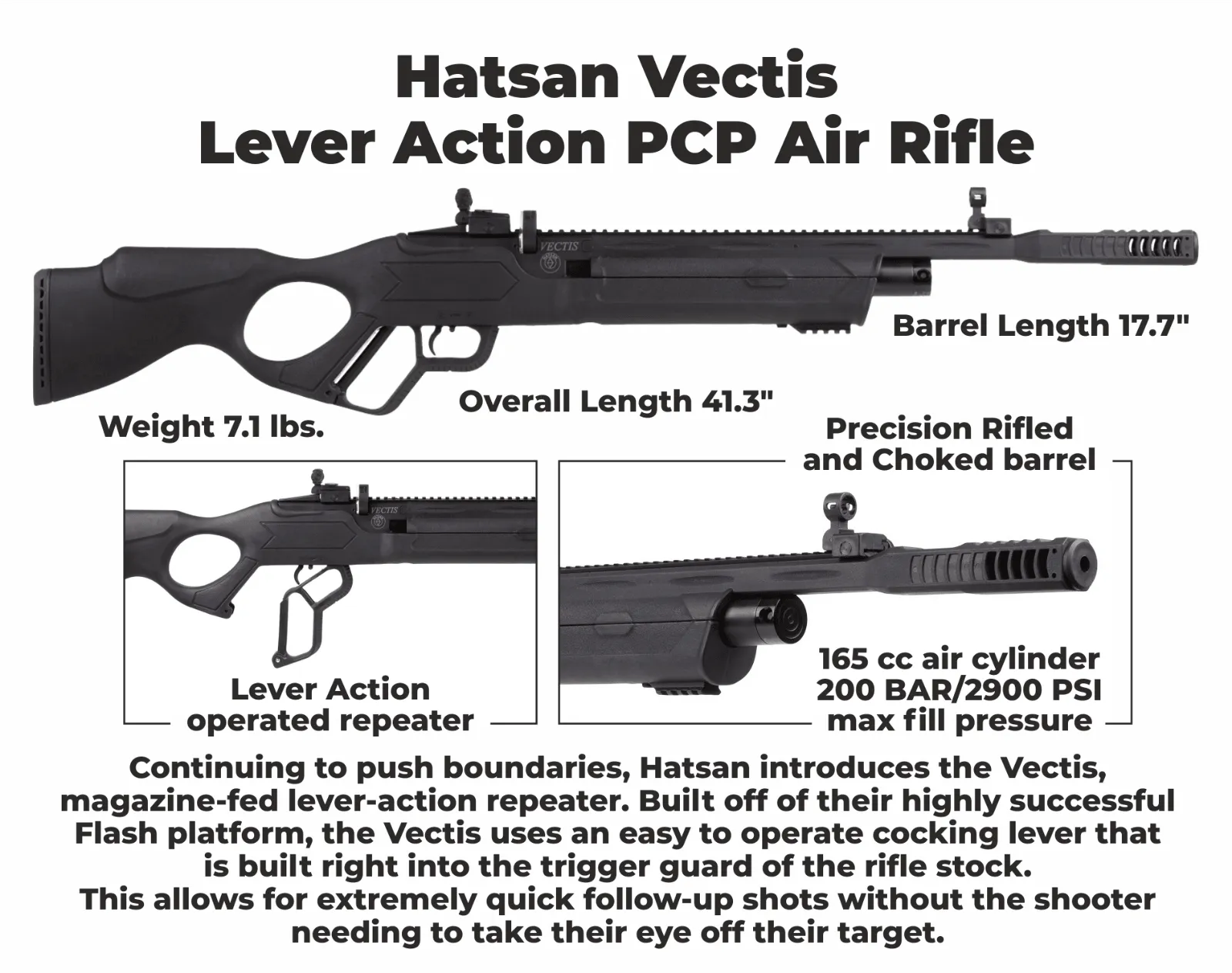 HATSAN VECTIS PCP AIR RIFLE SYNTH 5.5MM