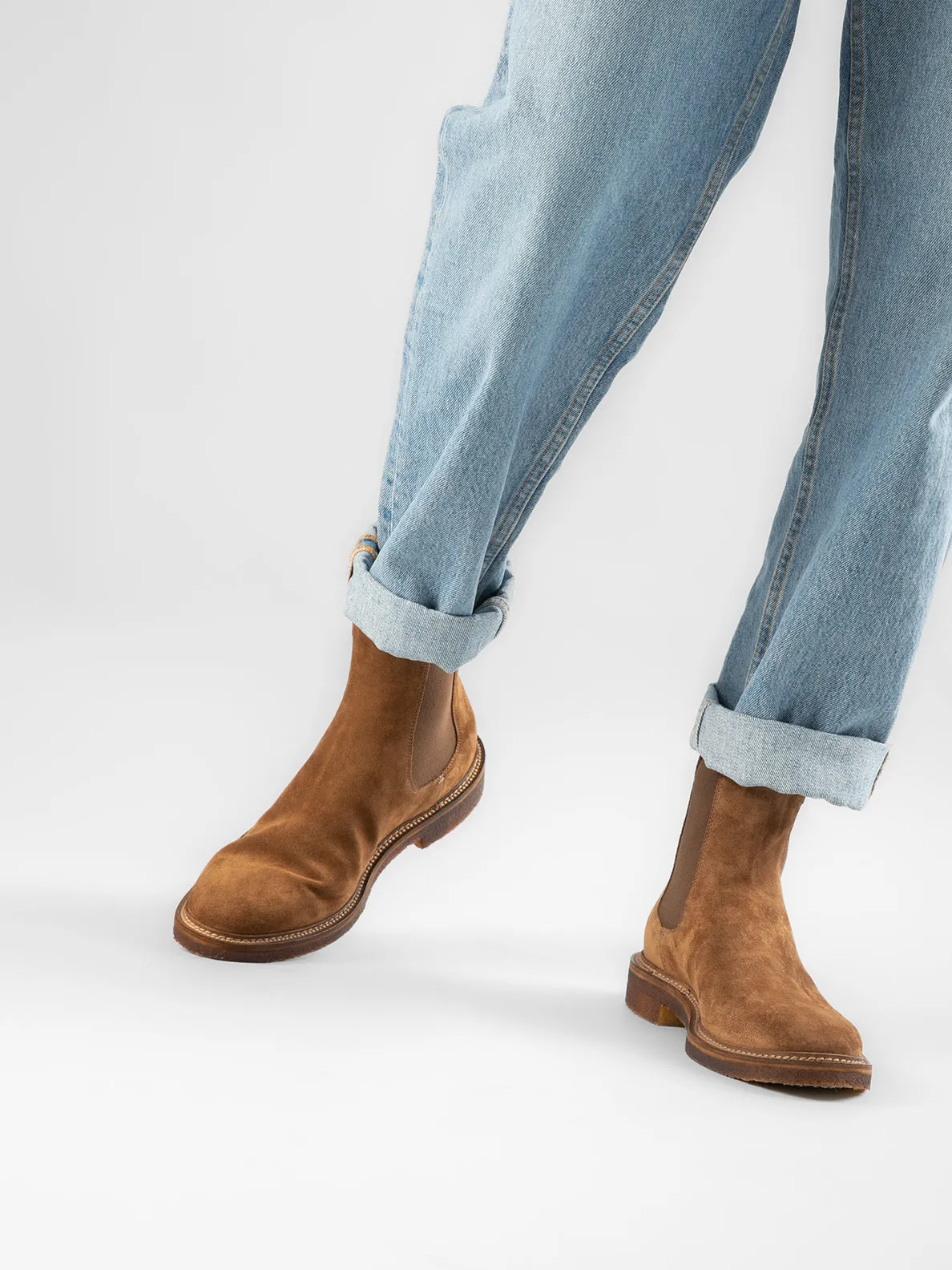 HOPKINS CREPE 117 Alce - Taupe Suede Chelsea Boots