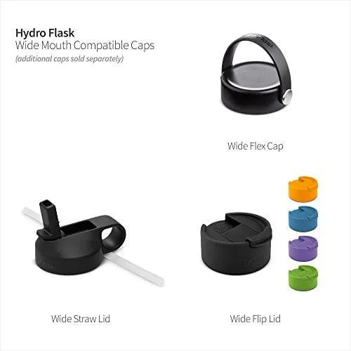Hydro Flask 64 oz Double Wall Vacuum Insulated Stainless Steel Bottle, Black