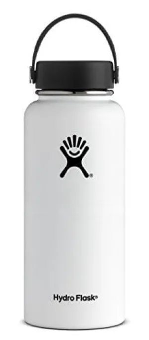 Hydro Flask W18TS110 Mouth 18 oz. Wide Water Bottle, 532 ml, White