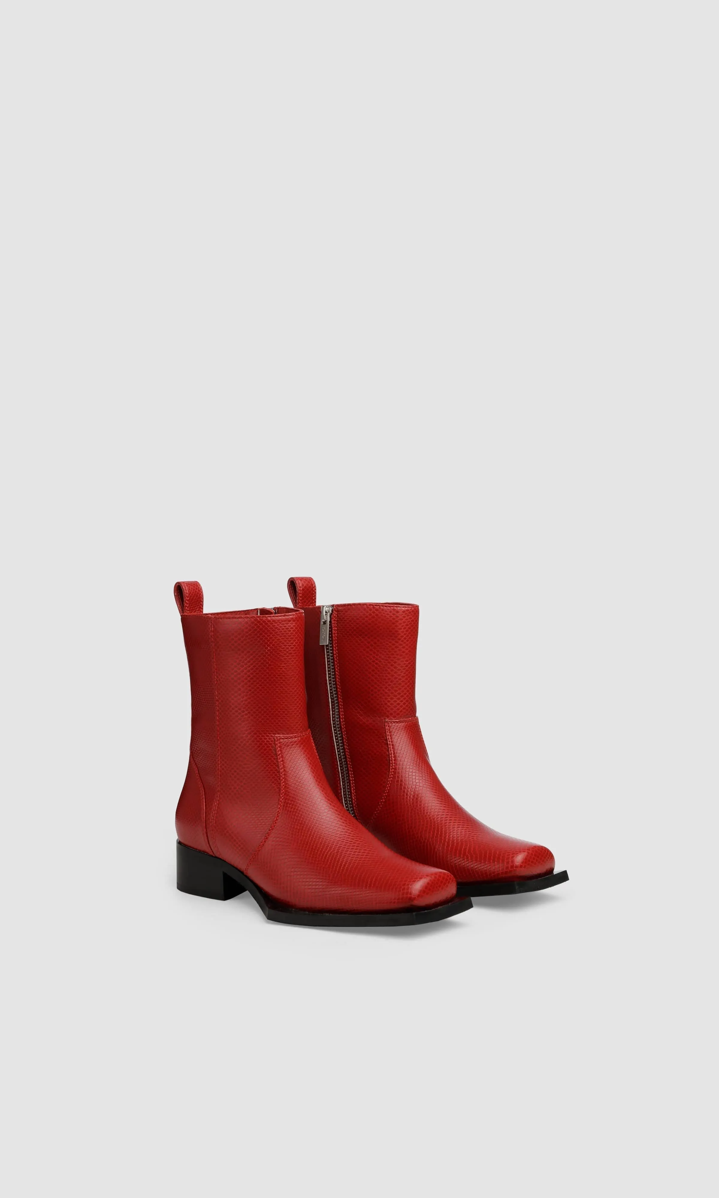 Karel Vegan Apple Leather Ankle Boots | Ruby Red