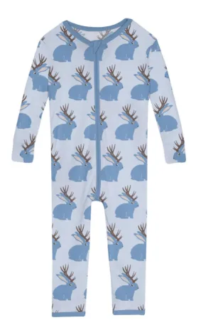 Kickee Pants Printed 2 Way Zipper Footie - Dew Jackalope