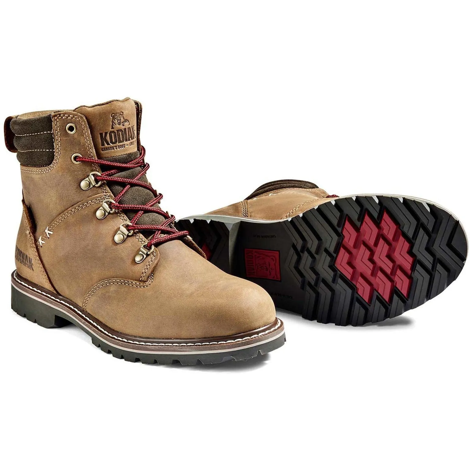 Kodiak Women's Bralorne 6" WP Slip Resist Safety Work Boot -Brown- 4TDSBN