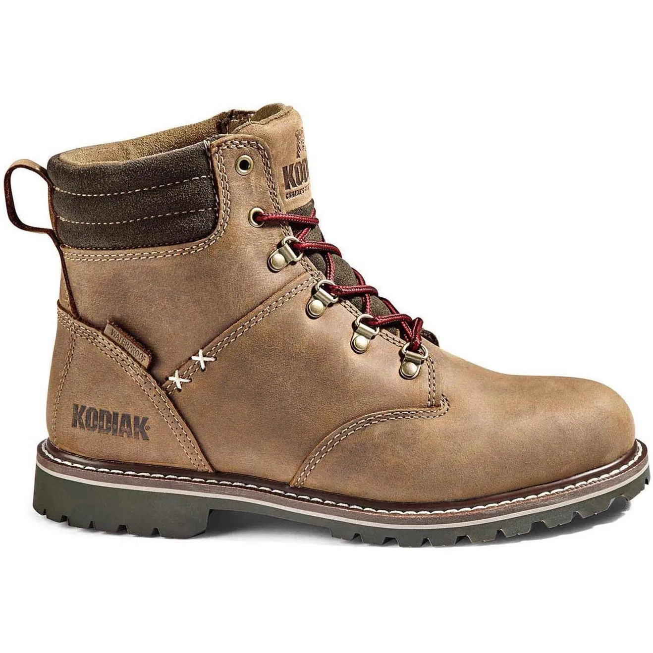 Kodiak Women's Bralorne 6" WP Slip Resist Safety Work Boot -Brown- 4TDSBN