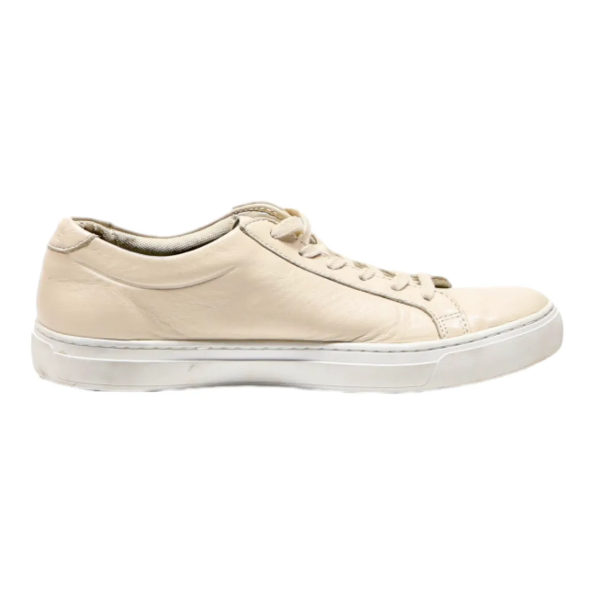 LACOSTE Low Top Trainers Beige Leather Womens UK 7