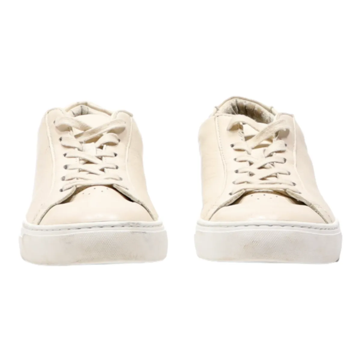LACOSTE Low Top Trainers Beige Leather Womens UK 7