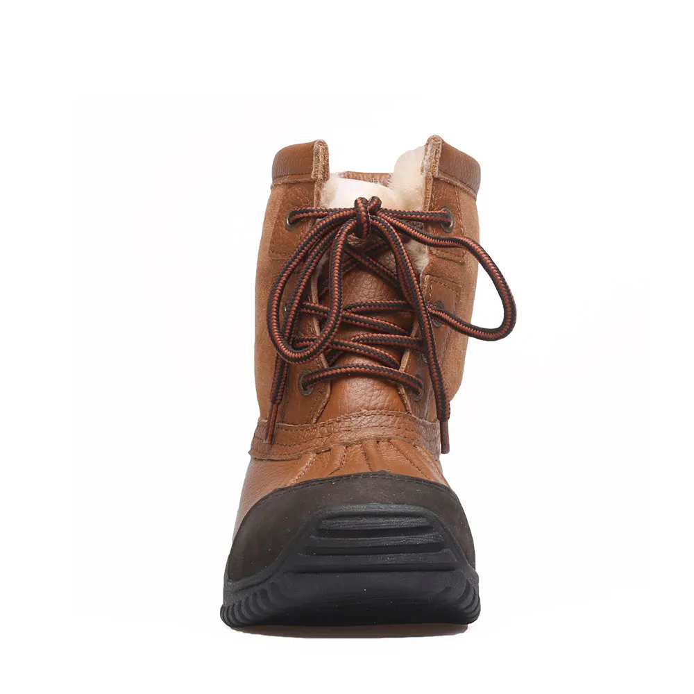 Leather Sheepskin Boot - Chestnut