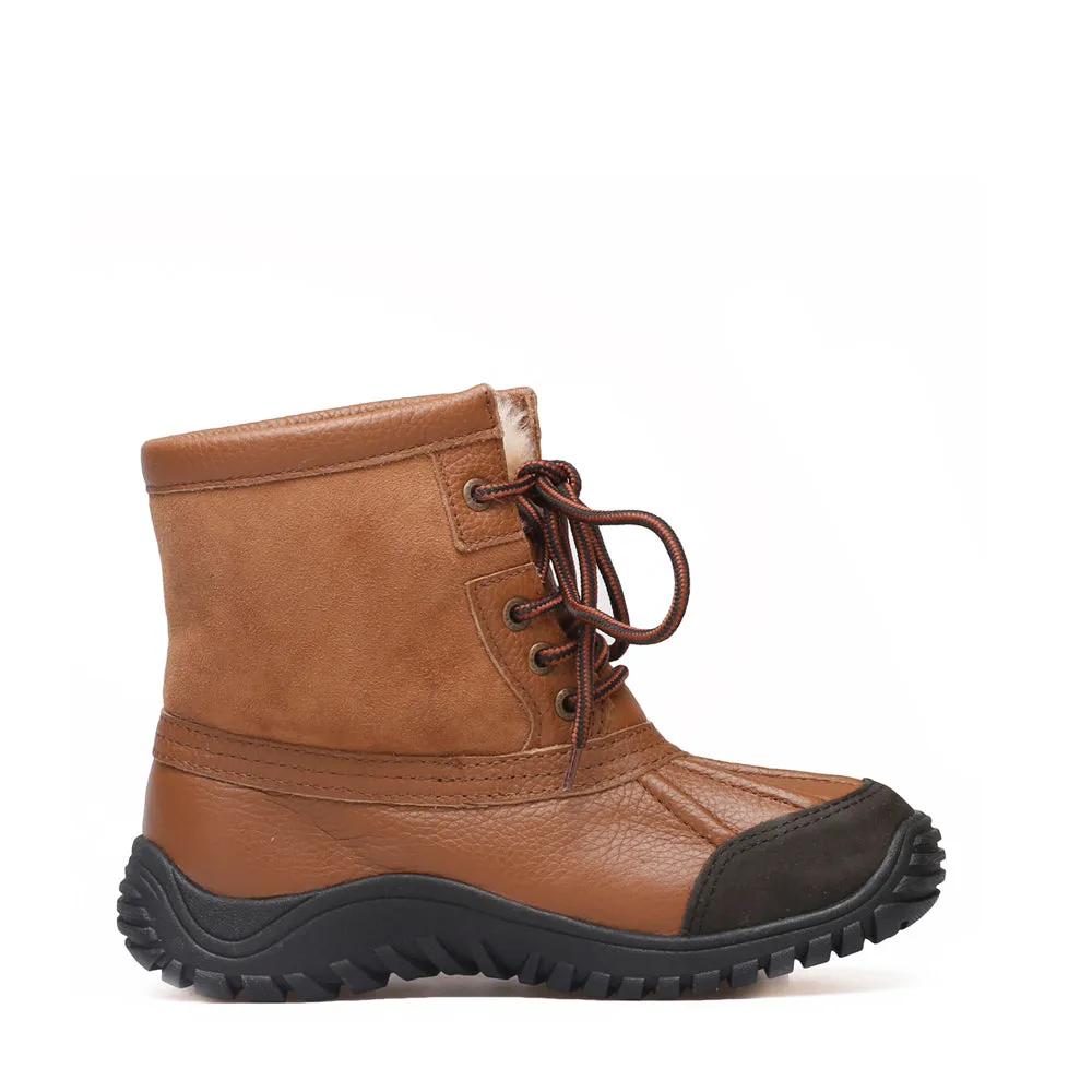 Leather Sheepskin Boot - Chestnut