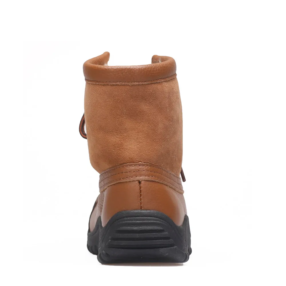 Leather Sheepskin Boot - Chestnut
