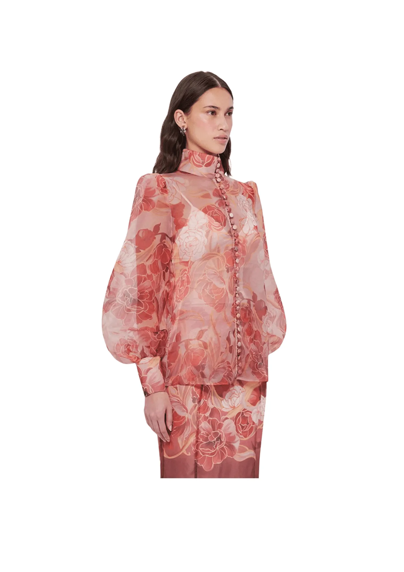 LEO LIN - Liliana Silk Organza Bow Tie Blouse